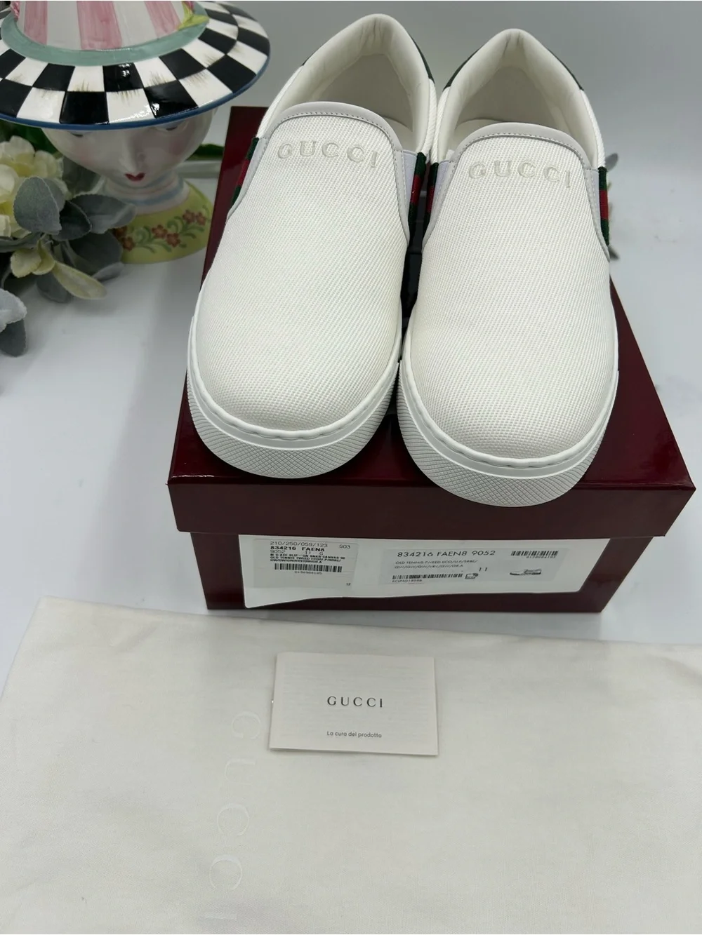 Men's Gucci ace slip on sneakers size 11 fits 12 US made in Italy